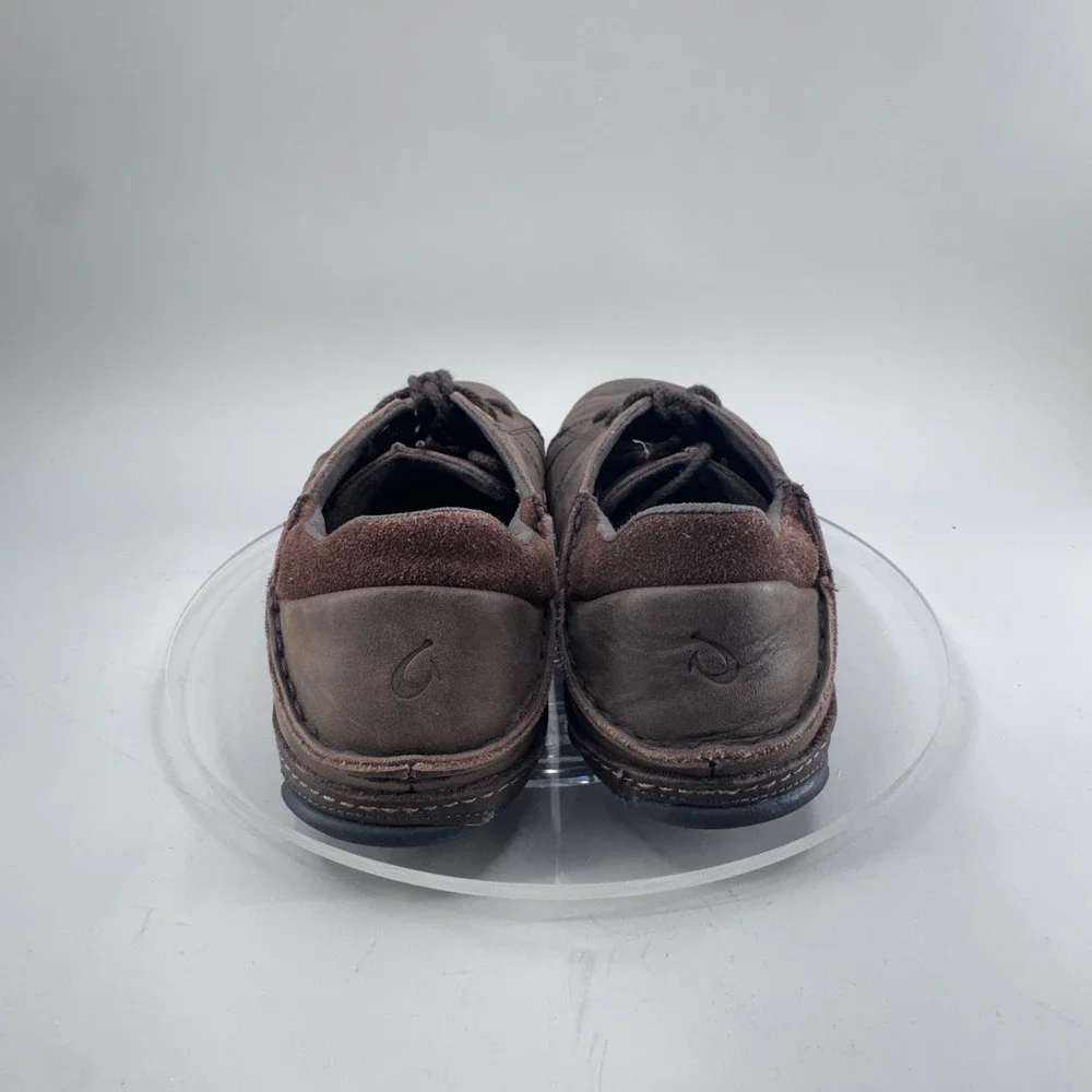 Olukai Hano Leather Slip On Sneakers Mens Size 9 Brown Casual Comfort Shoes